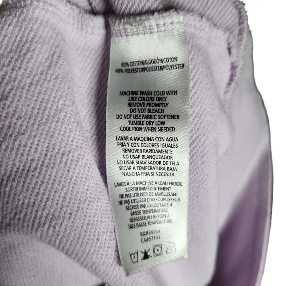 Calvin Klein Crop Sweatshirt Womens Large Purple Big Logo Performance - Picture 5 of 7